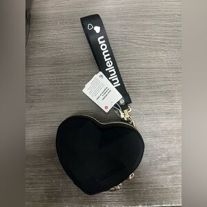 NWT lululemon athletica Black Heart Wristlet